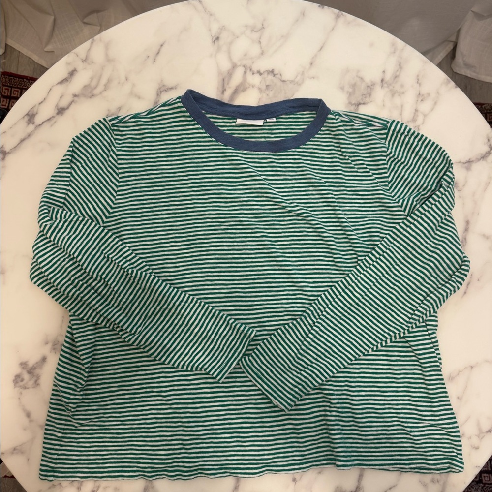 Clare V. Linen Striped Tee